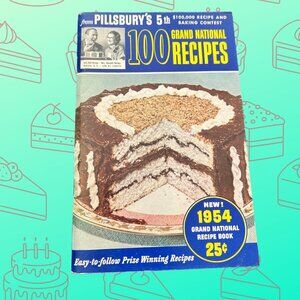 5th Annual 1954 Pillsbury Bake-off Contest Book 100 Grand National Recipe Book